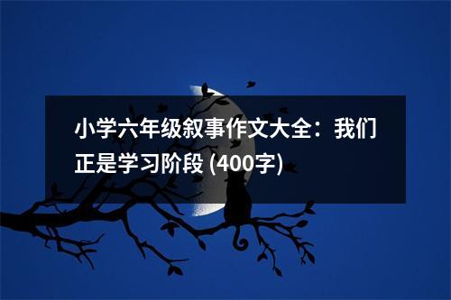 小學(xué)六年級(jí)敘事作文大全：我們正是學(xué)習(xí)階段 (400字)