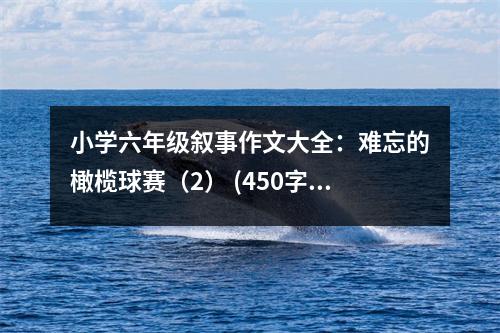 小學(xué)六年級(jí)敘事作文大全：難忘的橄欖球賽（2） (450字)