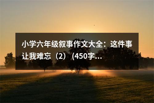 小學(xué)六年級(jí)敘事作文大全：這件事讓我難忘（2） (450字)