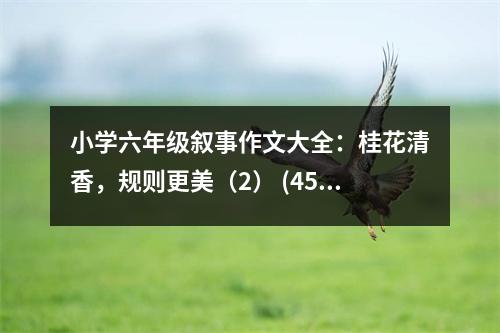 小學六年級敘事作文大全：桂花清香，規(guī)則更美（2） (450字)