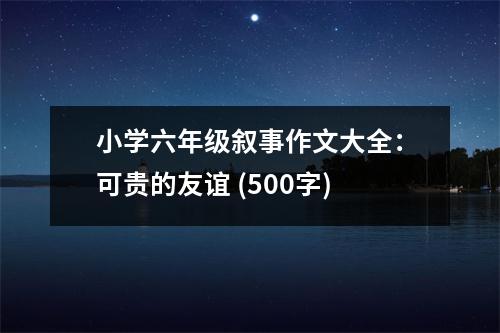 小學(xué)六年級(jí)敘事作文大全：可貴的友誼 (500字)