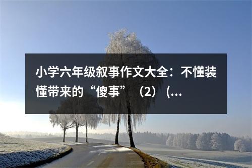 小學(xué)六年級敘事作文大全：不懂裝懂帶來的“傻事”（2） (350字)