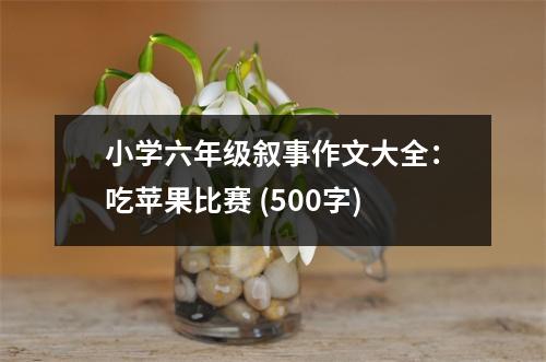 小學(xué)六年級敘事作文大全：吃蘋果比賽 (500字)
