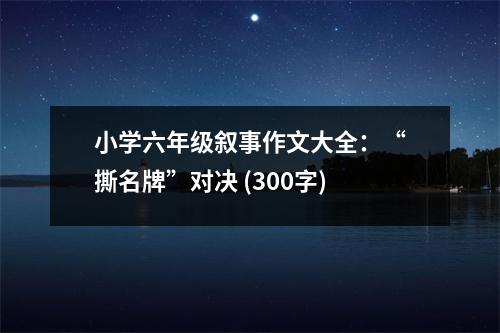 小學(xué)六年級敘事作文大全：“撕名牌”對決 (300字)