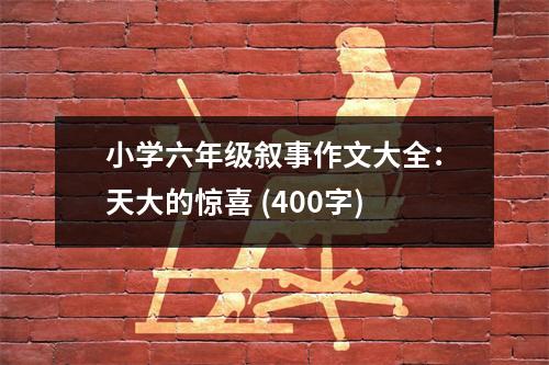 小學(xué)六年級敘事作文大全：天大的驚喜 (400字)
