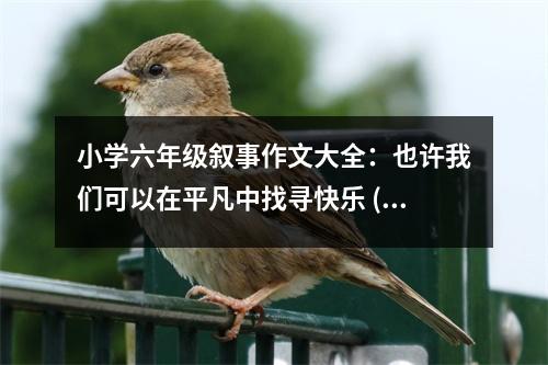 小學六年級敘事作文大全：也許我們可以在平凡中找尋快樂 (500字)