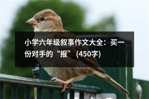 小學(xué)六年級敘事作文大全：買一份對手的“報” (450字)