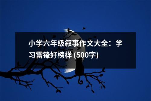 小學(xué)六年級(jí)敘事作文大全：學(xué)習(xí)雷鋒好榜樣 (500字)