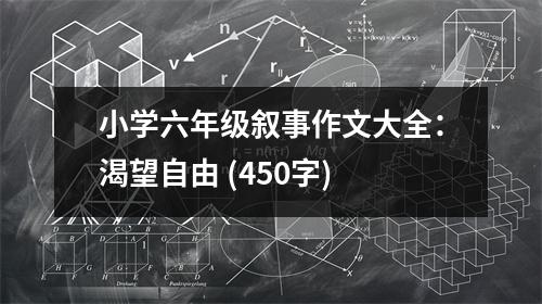小學六年級敘事作文大全：渴望自由 (450字)