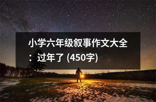 小學(xué)六年級敘事作文大全：過年了 (450字)