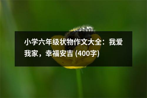 小學六年級狀物作文大全：我愛我家，幸福安吉 (400字)