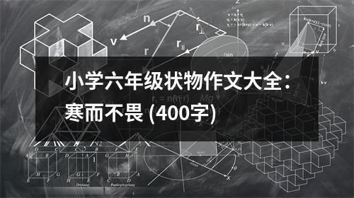 小學(xué)六年級(jí)狀物作文大全：寒而不畏 (400字)