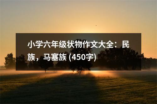 小學(xué)六年級狀物作文大全：民族，馬塞族 (450字)