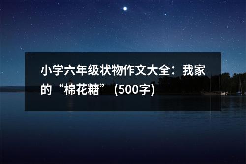 小學六年級狀物作文大全：我家的“棉花糖” (500字)