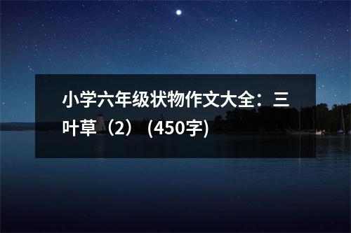 小學(xué)六年級(jí)狀物作文大全：三葉草（2） (450字)