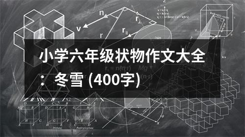 小學(xué)六年級(jí)狀物作文大全：冬雪 (400字)