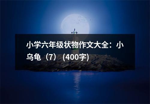 小學(xué)六年級(jí)狀物作文大全：小烏龜（7） (400字)