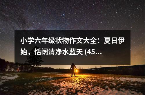 小學(xué)六年級狀物作文大全：夏日伊始，恬闊清凈水藍天 (450字)