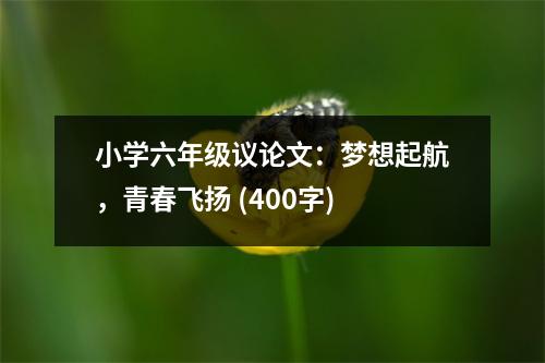 小學(xué)六年級(jí)議論文：夢(mèng)想起航，青春飛揚(yáng) (400字)