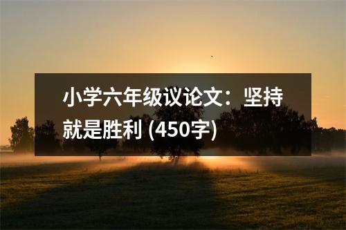 小學(xué)六年級議論文：堅持就是勝利 (450字)