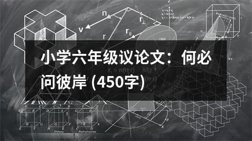 小學(xué)六年級(jí)議論文：何必問彼岸 (450字)