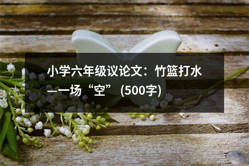 小學六年級議論文：竹籃打水—一場“空” (500字)