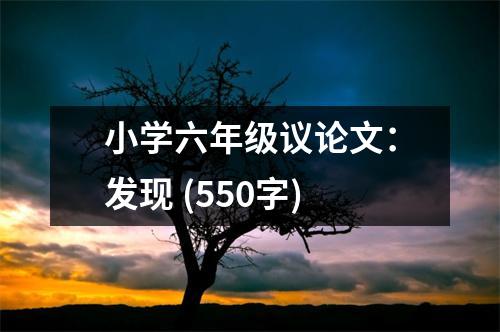 小學(xué)六年級(jí)議論文：發(fā)現(xiàn) (550字)