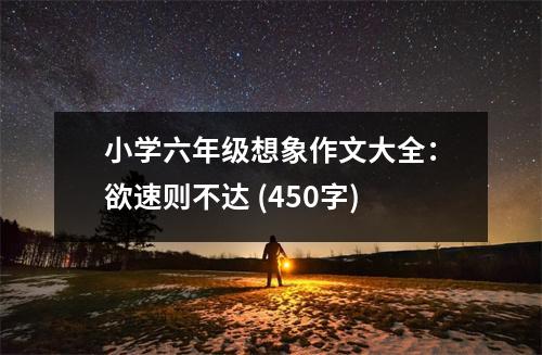 小學(xué)六年級(jí)想象作文大全：欲速則不達(dá) (450字)