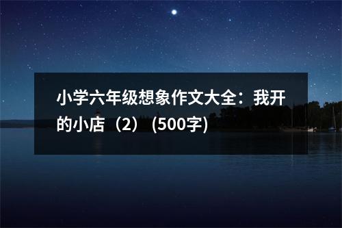 小學(xué)六年級(jí)想象作文大全：我開的小店（2） (500字)