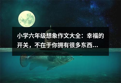 小學(xué)六年級想象作文大全：幸福的開關(guān)，不在于你擁有很多東西﹝2﹞ (550字)