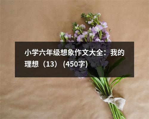 小學(xué)六年級(jí)想象作文大全：我的理想（13） (450字)