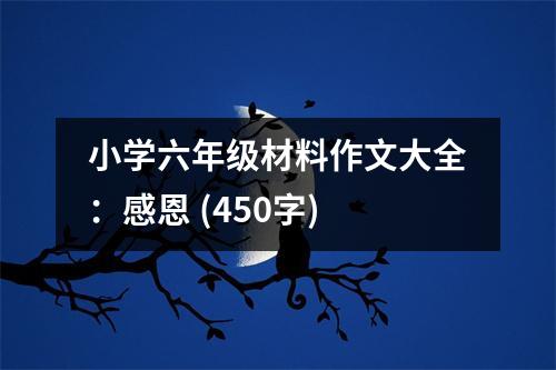 小學(xué)六年級材料作文大全：感恩 (450字)