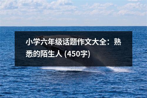 小學(xué)六年級(jí)話題作文大全：熟悉的陌生人 (450字)
