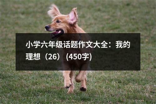 小學(xué)六年級(jí)話題作文大全：我的理想（26） (450字)