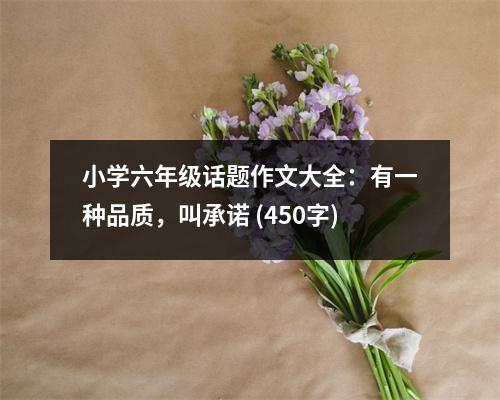 小學(xué)六年級(jí)話題作文大全：有一種品質(zhì)，叫承諾 (450字)