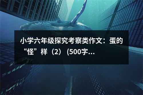 小學(xué)六年級探究考察類作文：蛋的“怪”樣（2） (500字)