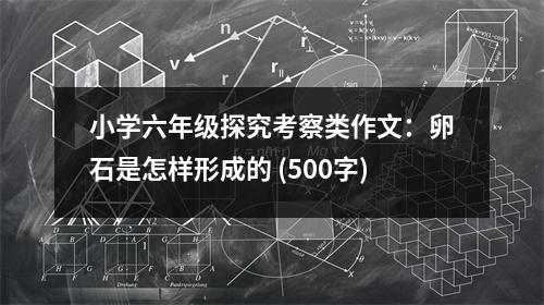 小學六年級探究考察類作文：卵石是怎樣形成的 (500字)
