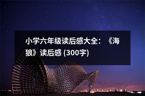小學(xué)六年級(jí)讀后感大全：《海狼》讀后感 (300字)