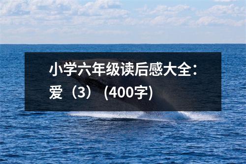 小學(xué)六年級(jí)讀后感大全：愛（3） (400字)