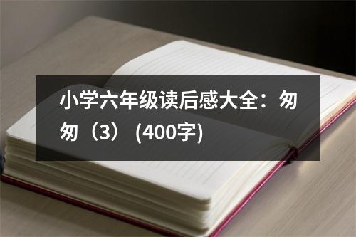 小學(xué)六年級(jí)讀后感大全：匆匆（3） (400字)