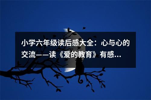 小學(xué)六年級讀后感大全：心與心的交流——讀《愛的教育》有感 (450字)