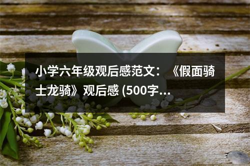 小學(xué)六年級(jí)觀后感范文：《假面騎士龍騎》觀后感 (500字)