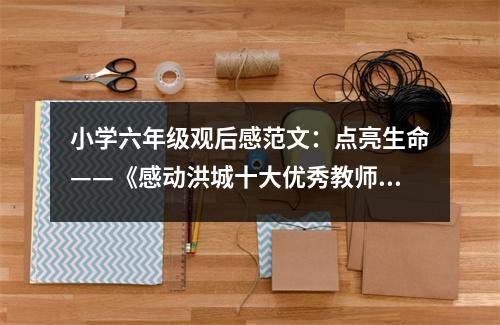 小學六年級觀后感范文：點亮生命——《感動洪城十大優(yōu)秀教師》觀后感 (450字)