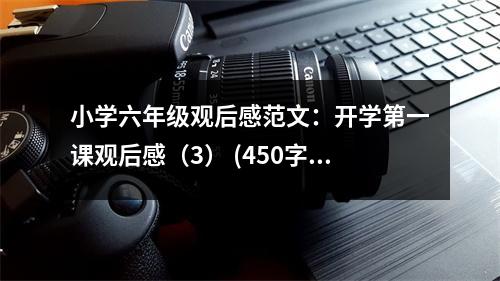 小學(xué)六年級觀后感范文：開學(xué)第一課觀后感（3） (450字)
