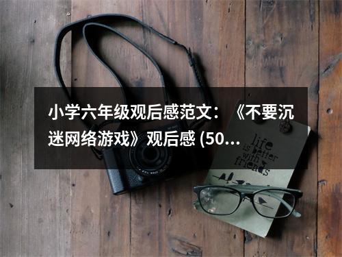 小學(xué)六年級觀后感范文：《不要沉迷網(wǎng)絡(luò)游戲》觀后感 (500字)