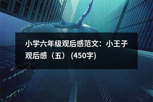 小學(xué)六年級觀后感范文：小王子觀后感（五） (450字)