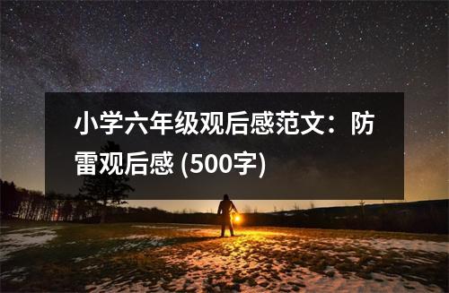 小學(xué)六年級(jí)觀后感范文：防雷觀后感 (500字)