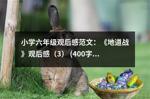 小學(xué)六年級(jí)觀后感范文：《地道戰(zhàn)》觀后感（3） (400字)