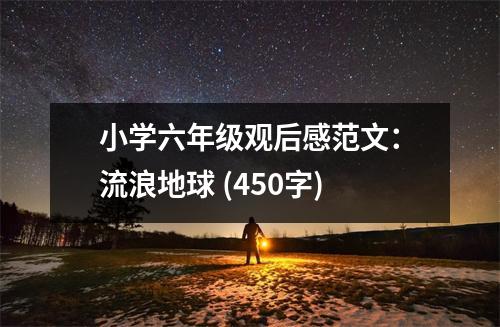 小學(xué)六年級觀后感范文：流浪地球 (450字)