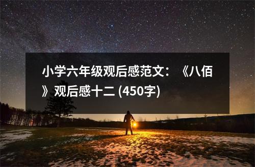 小學(xué)六年級觀后感范文：《八佰》觀后感十二 (450字)